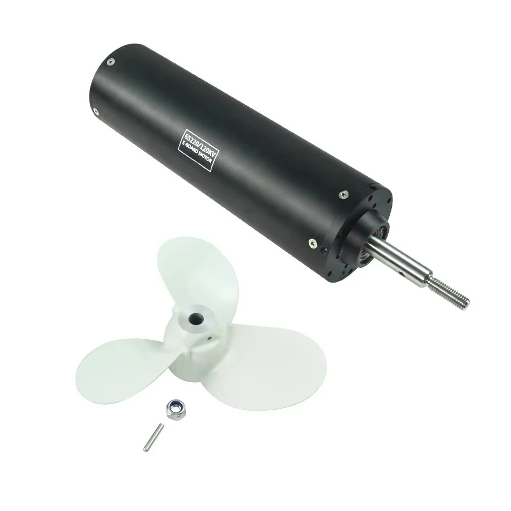Motor BLDC 65220 IP68 120KV 6000W Bulat Dengan Poros Berulir Terintegrasi ESC / Thruster Bawah Air |   Hidro |   Efoil