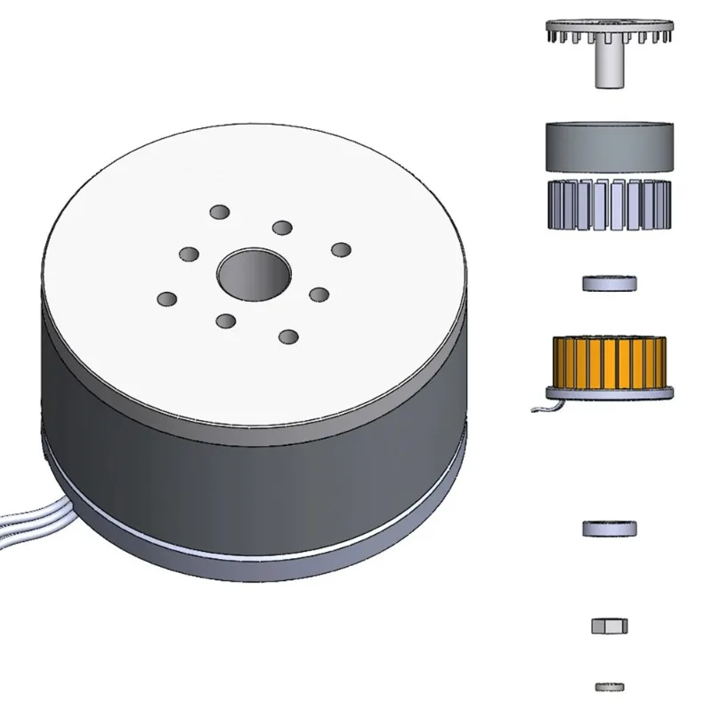4015 Hollow Shaft BLDC Motor - High Torque External Rotor with AS5600 Magnetic Encoder (I2C Support) for Robotics & Gimbal