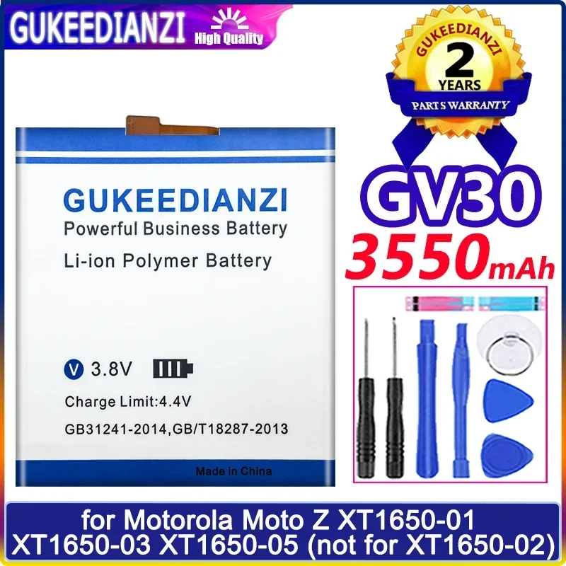 

Аккумулятор GUKEEDIANZI GV30 GV40 3500 мАч/3550 мАч для Motorola Moto Z Droid Force XT1650-02/XT1650-01 XT1650-03 XT1650-05