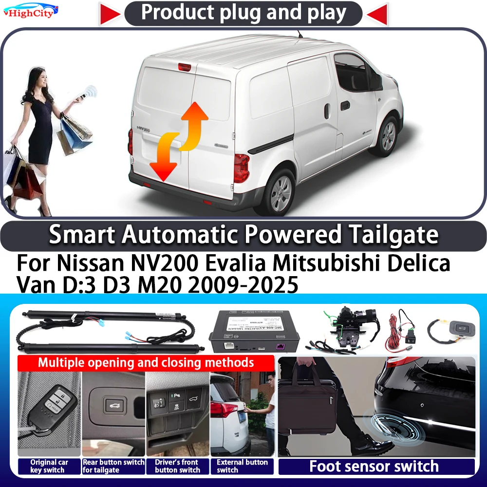 

For Nissan NV200 Evalia Mitsubishi Delica Van D:3 D3 M20 2009-2025 Smart Automatic Powered Tailgate Key Close Kit Power Tailgate
