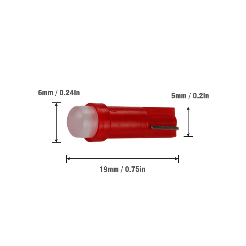 White Blue Green Red Yellow Ice Blue T5 1 Led DC12V Ceramic Dashboard Gauge Instrument Ceramic Car Auto Side Wedge