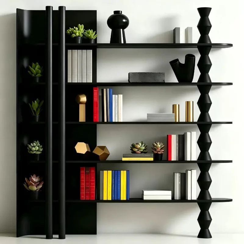 Solid wood bookcase, wall shelf modern simple study display cabinet