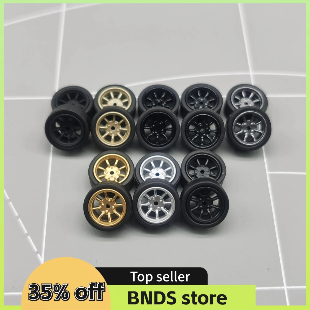 SpeedCG 1/64 ABS Wheels with Rubber Tire Type H Modified Parts Diameter 10mm For Model Car Racing Vehicle Toy Hotwheels Tomica