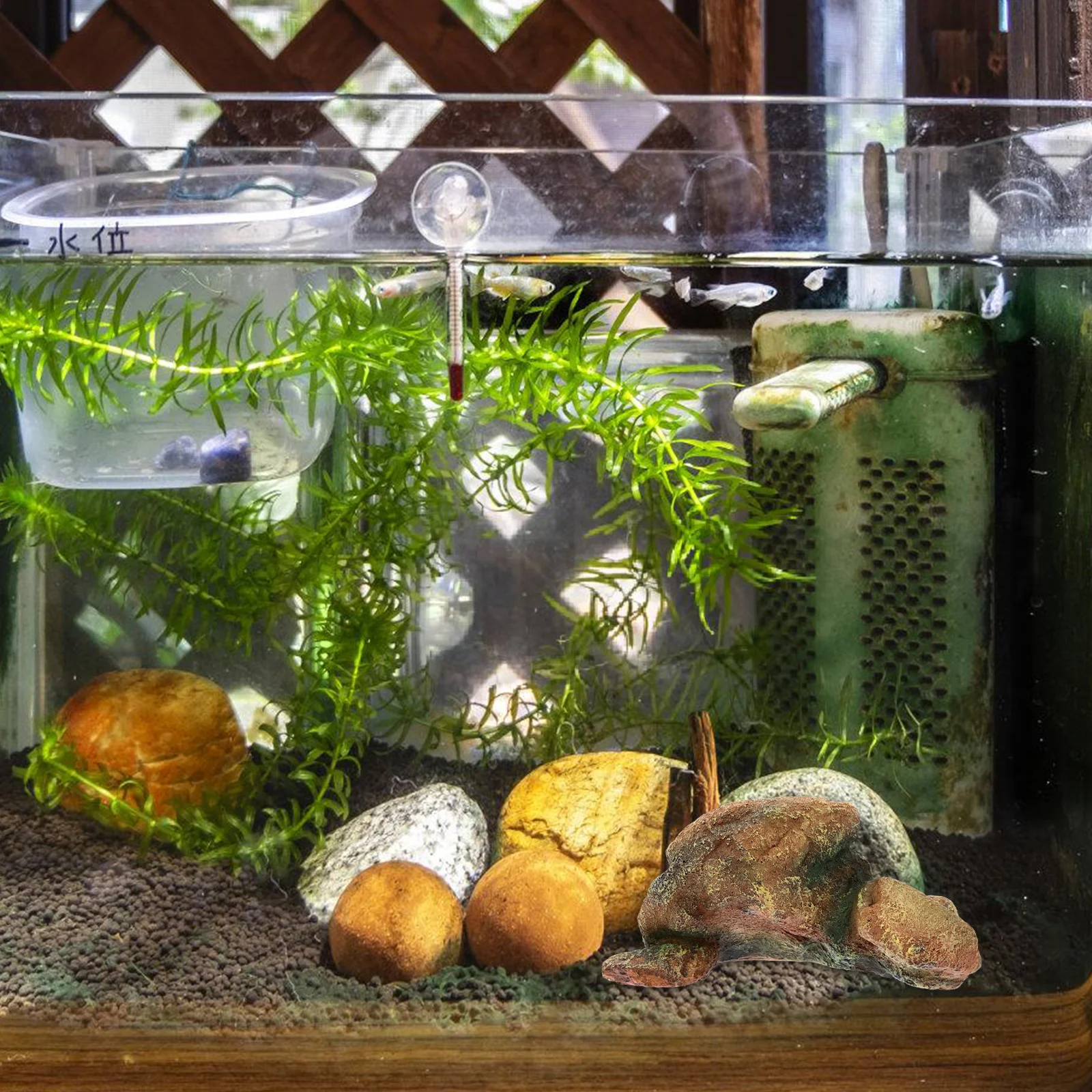 

Aquarium Resin Rocks Fake Stone Decor For Fish Tank Landscape Lightweight Artificial Rock Cave For Betta Shrimp Snail