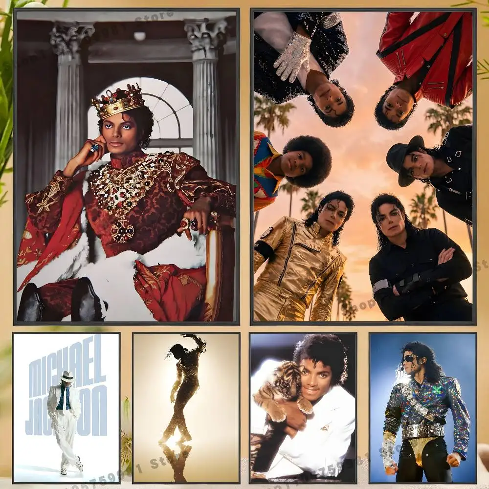 Super Star M-Michael J-Jackson Poster Sticker Classic Art Painting for Home Bedroom Cafe Office Wall Decor