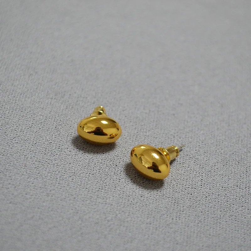 Brass With 18K Small Size Beads Stud Earrings Punk Party Gown Runway rare Boucle d'oreille Korean Japan Style Fashion