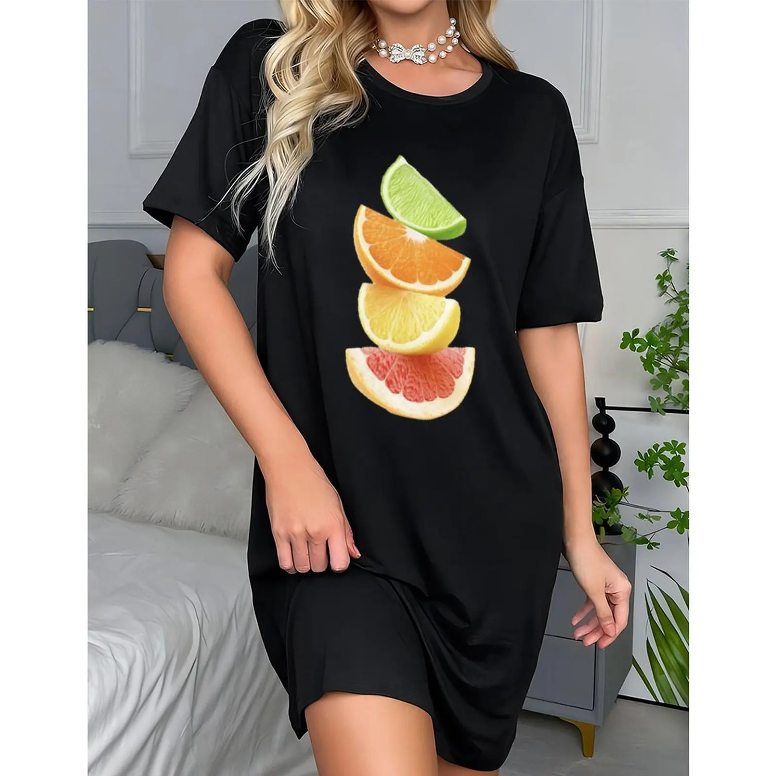 

2025 T Shirts Woman Elegant Sexy Tops Summer Short Sleeve T Shirts Fashion Printed Top Girl Casual Oversized T Shirt Y2k Clothes