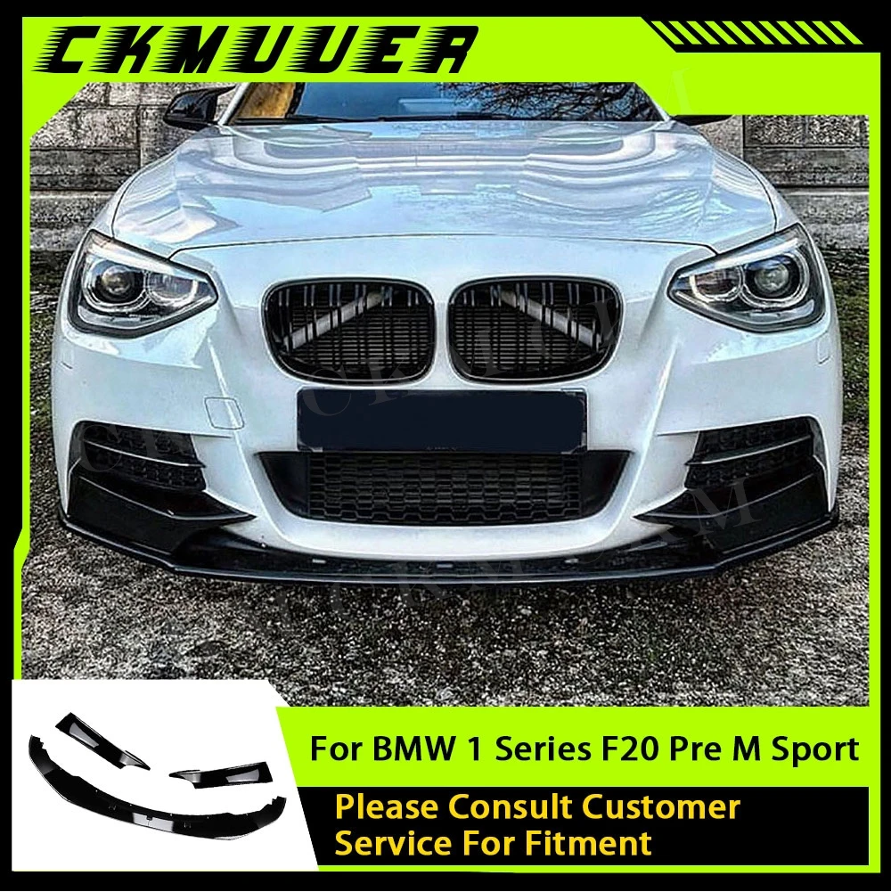 

CKMUUER Front Bumper Lip Spoiler Front Winglet Apron Body Kits Accessories for BMW 1 Series F20 F21 Pre M Sport 2012-2014