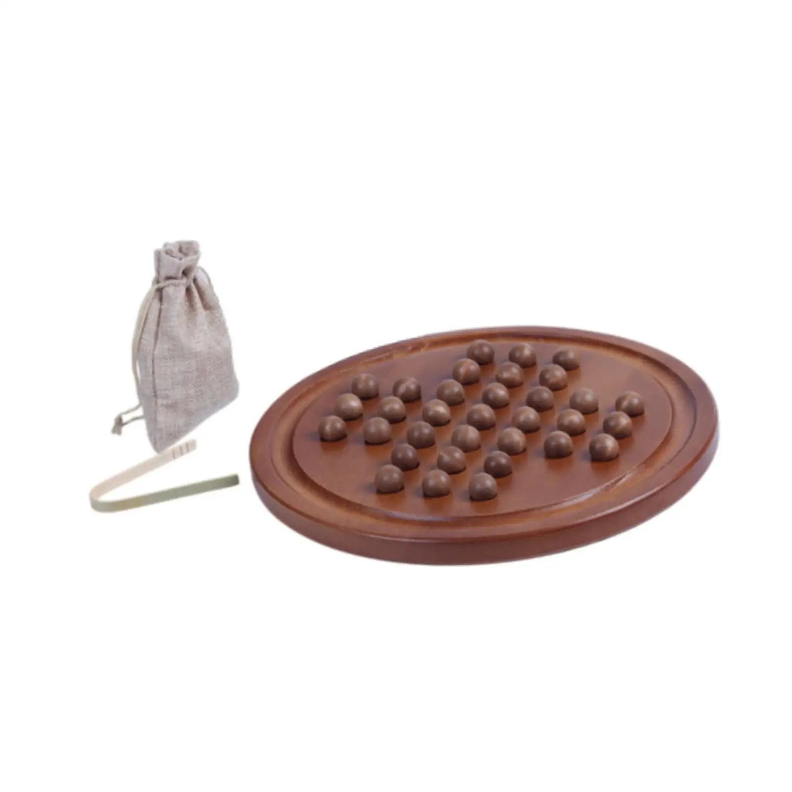 Classic Peg Solitaire Puzzle Wooden Board Game Brain Teaser for Logic Games for Children