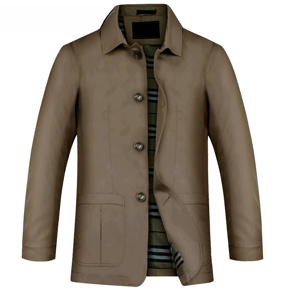 

Мужская приталенная повседневная куртка DuMuir для весны и осени с отложным воротником, верхняя одежда для мужчин среднего возраста, деловой стиль для джентльменов