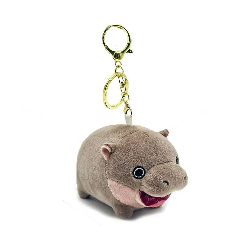 Moo Deng Plush Keychain Bag Pendant The Hippo Plush Doll Key Chain Cute Pygmy Hippopotamus Bouncy Pig Plush Doll Bag Charms