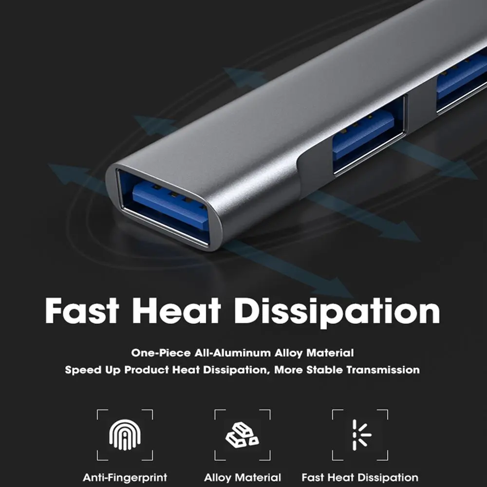 Data Transfer 4 Port OTG Adapter USB C HUB Dock Station USB 3.0 Expander Type-C For Laptop PC Phone Tablet