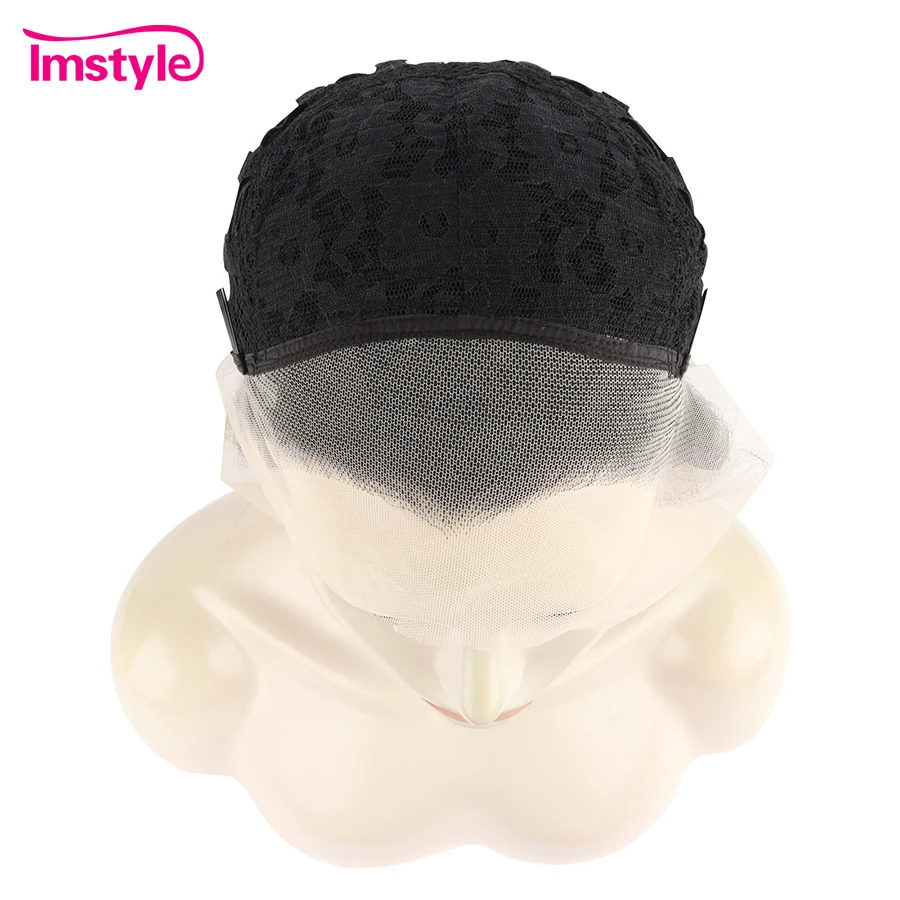 IMSTYLE Jet Black Lace Wig Synthetic Lace Front Wig 30-calowe długie proste peruki dla czarnych kobiet Żaroodporne codzienne peruki do cosplay — zdjęcie 6