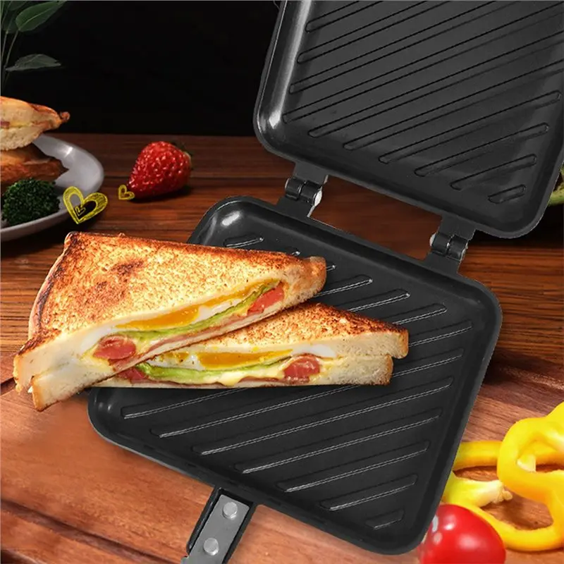 [B25B!】 Iron Non-Stick Sandwich Machine Bread Toast Machine Breakfast Machine Pancake Baking Barbecue Oven Mold Baking Pan Wok
