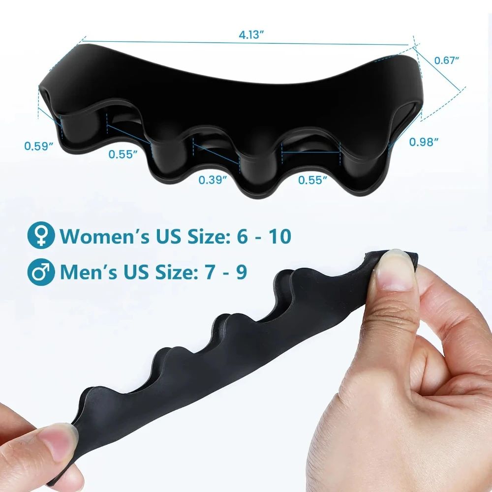 Silicone Toe Separators Toe Straightener for Bunion Relief, Overlapping Toes, Plantar Fasciitis, Foot Pain Correction