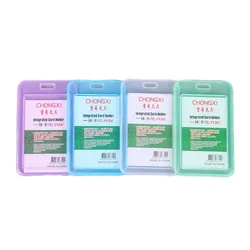 7x11.2cm Vertical Work Card Holder Transparent Plastic Staff Pass Access ID Card Case Bus Nurse Doctor Employee's Card Sleeve