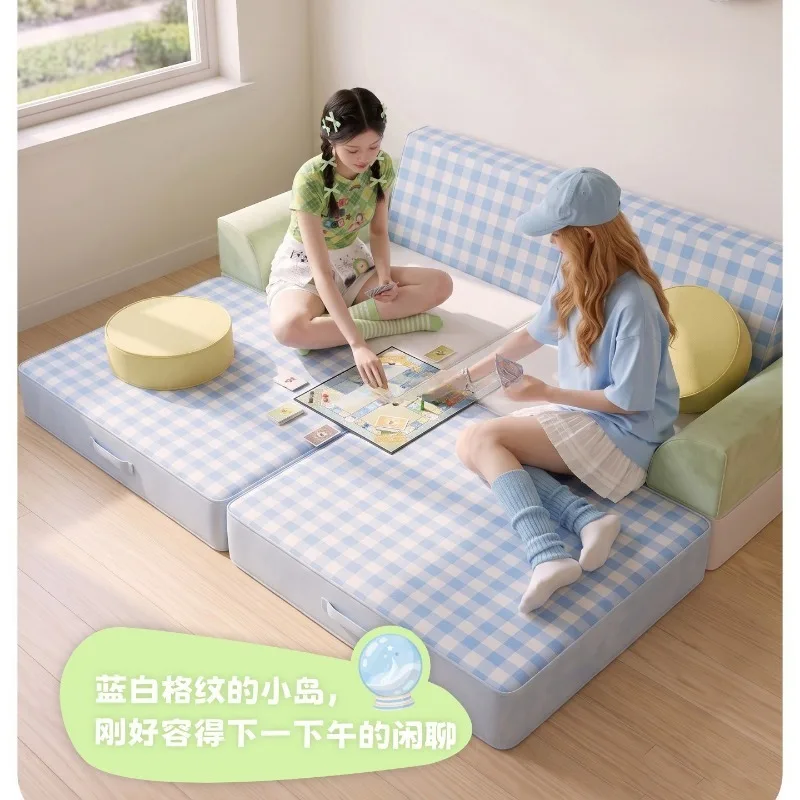 Dopamine module sofa bed, removable and washable multi-functional dual-purpose simple fabric living room home fabric sofa