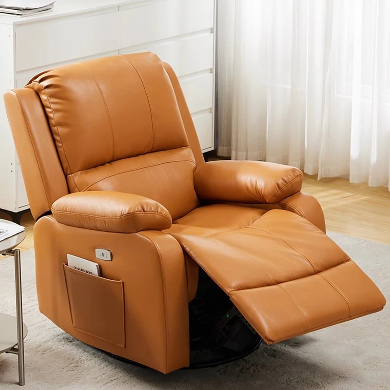 

Orange Nordic Recliner Design Indoor Office Armrests Electric Designer Chair Minimalist Unique Sessel Luxus Hotel Furniture