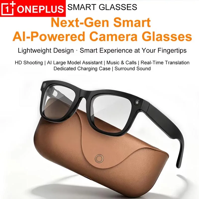 Oneplus AI Smart Shooting Glasses 8MP HD Cam EIS Anti Shake Video Recorder Real Time Translation Smart Eyewear for Travel Vlog