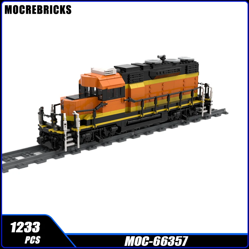 MOC-décennie s de construction lomatéritive à vapeur pour enfants, série de véhicules de transport ferroviaire, affichage de briques modèles d'assemblage, jouets créatifs, BNSF 28P