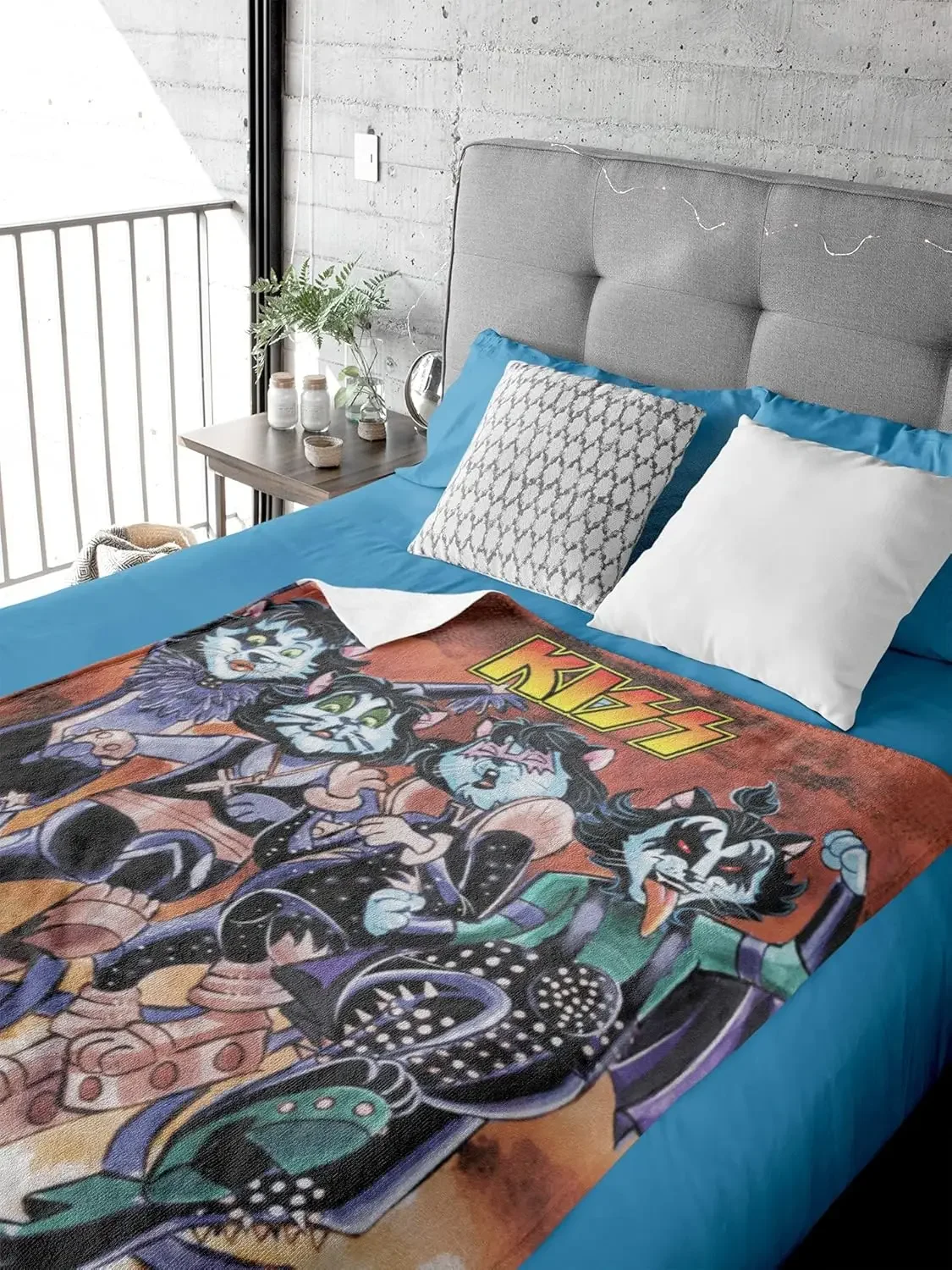 KISS Blanket KISS Destroyer Kitty Cats Music Band Super Soft Fleece Throw Blanket Custom blankets