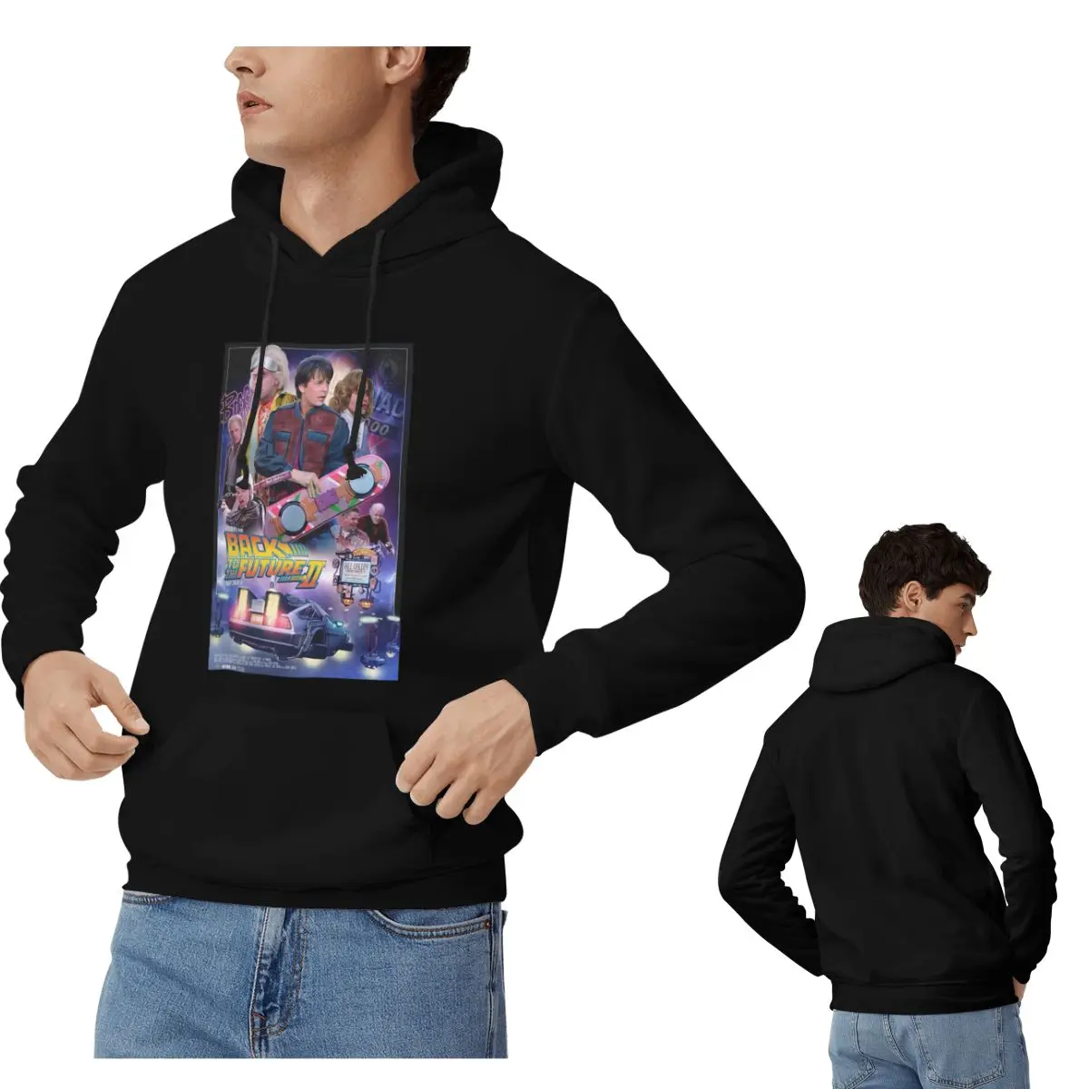 

Толстовки с капюшоном «Назад в будущее», мужские и женские повседневные пуловеры, толстовки в стиле Харадзюку с длинными рукавами и капюшоном, осень-зима