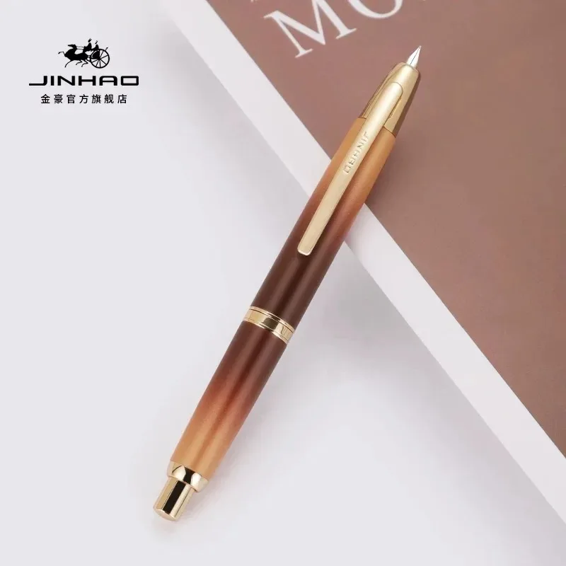 

JINHAO 10 Press Fountain Pen Retractable EF/F Nib Metal with Clip Writing Ink Pen Converter School Supplies Stationery PK A1 A2