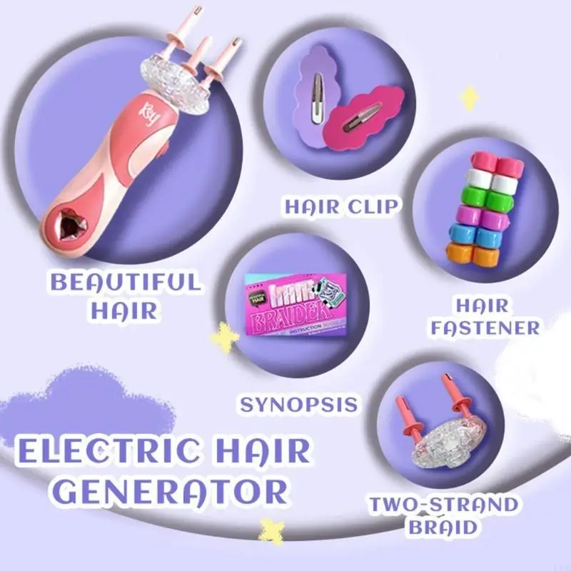 Elektrisch haar vlechten machine speelgoed modieuze haarstyling tool cadeaus voor meisje p31b