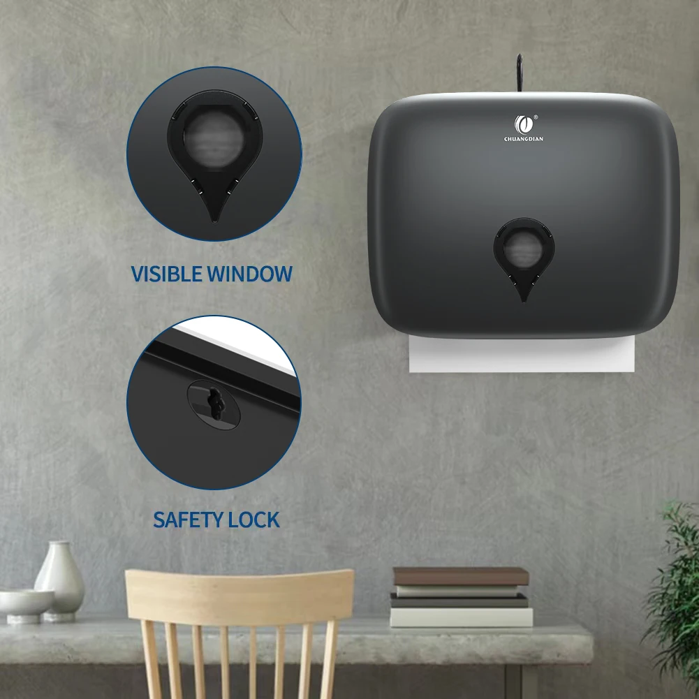 Bathroom Tissue Dispenser Toilet paper towel dispenser Towel Rack Tissue Dispenser ABS Waterproof Wall Mounted Punch Free