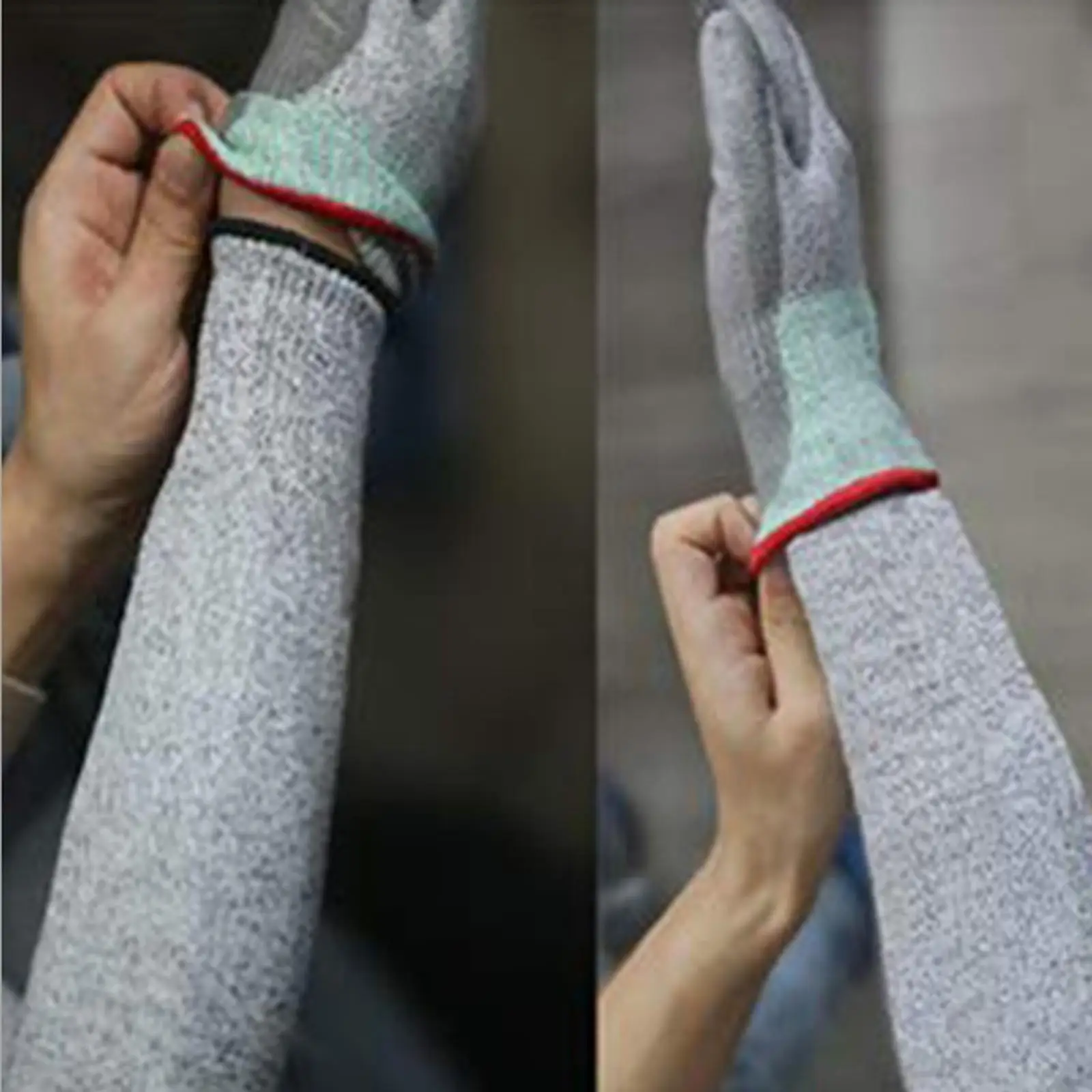 Work Arm Sleeves Cut Resistant Level 5 HPPE Nylon Spandex Anti Puncture Safety Guard for Men Women Reusable Protection