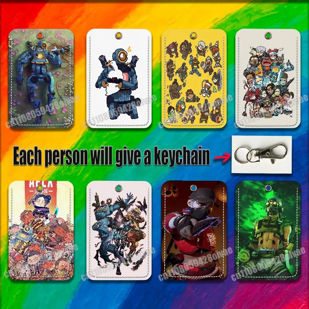 

A-Apex Legends Game For ID Clips Credit Bank Bag Bus Meal Card Holder Cover Pocket Decoration Keychain