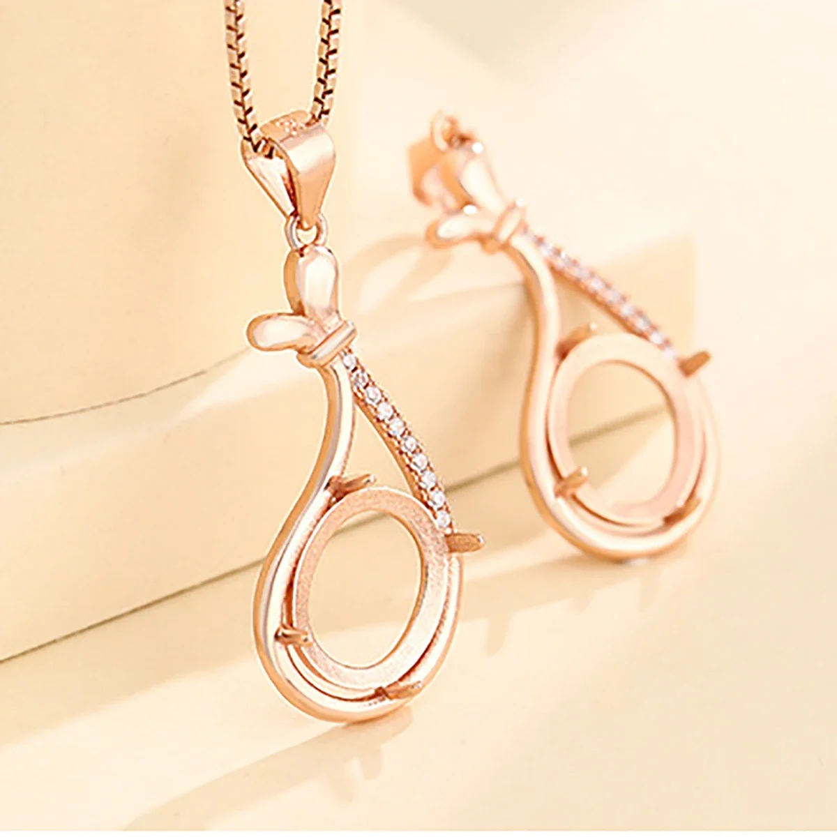 925 Sterling Silver Personalized Pendant Blank Base Fit Settings 9X11MM Oval Cabochon DIY Women Necklace Charm Jewelry Making