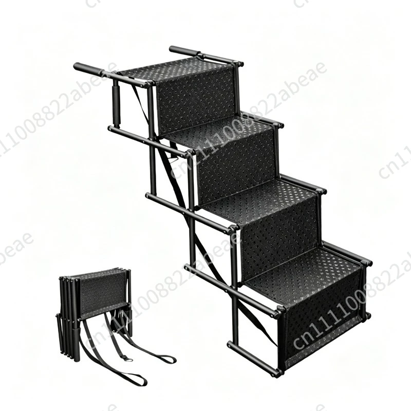 Portable pet ramp ladder, folding car dog up and down non-slip steps
