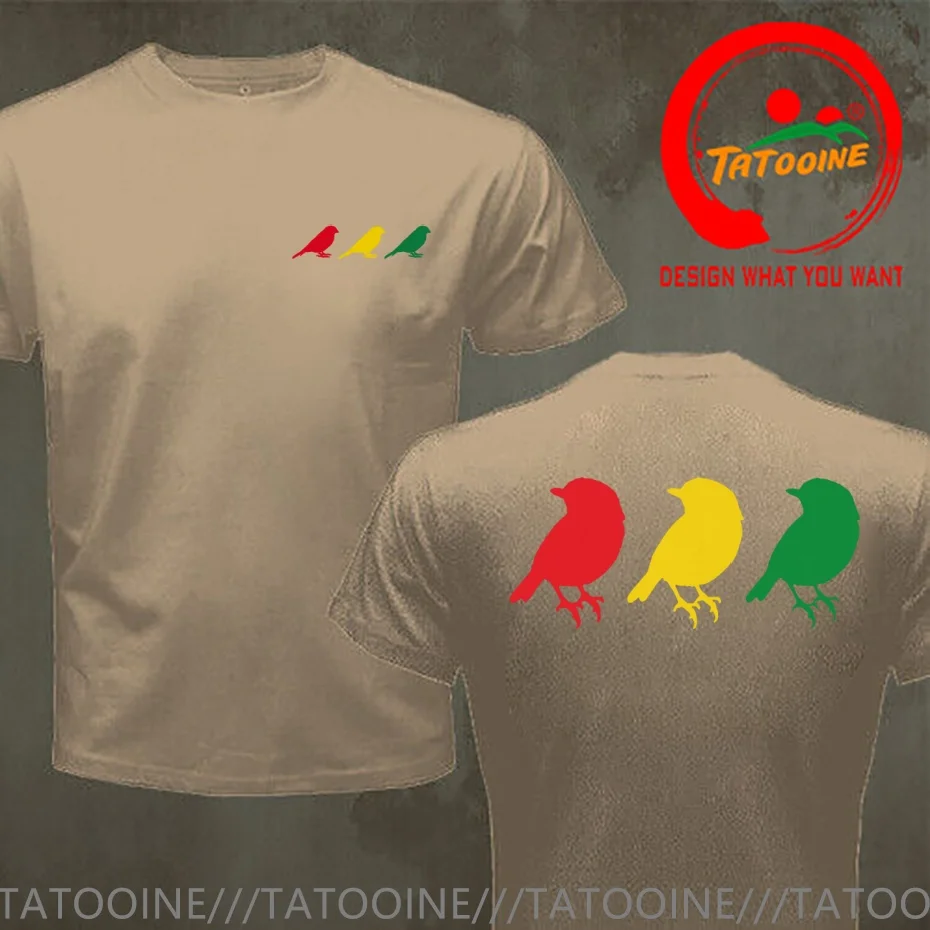 Funny Design Rastafari Jamaican Reggae Three Rasta Colors Birds  SRed Doublet Men Fashion Trendy Casual Clothing Stylish Tops view 3