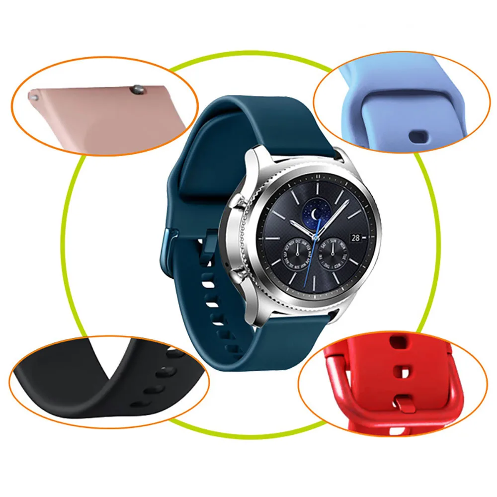 20mm 22mm silicone pulseira de pulso para ticwatch pro 3 ultra gps relógio banda para ticwatch pro x 2020 e2 s2 e3 e 2 gth pulseira