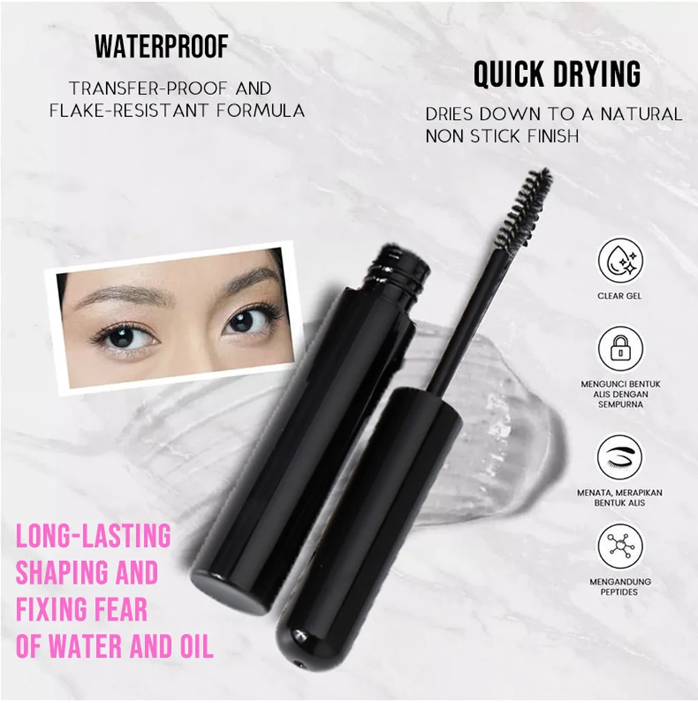 9ml 2 In 1 Eyebrow Soap Gel Mascara With Brush Setting Vegan Private Label Custom Logo Makeup Wholesale