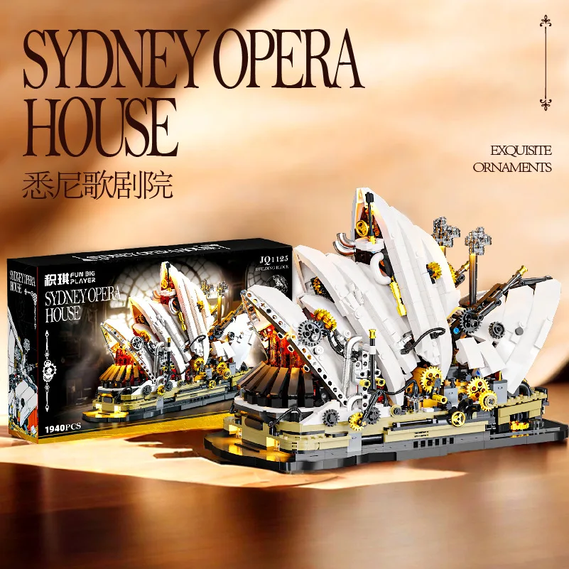 Architecture Building Blocks Sydney Opera House Villa Castle Venice Model Assembled Windmill Ranch Bricks Toy For Collect Gifts