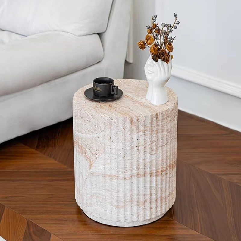 

Minimalist Cream Small Coffee Tables Geometric Side Table Midcentury End Stand Bedroom Night Stand for Living Room Furniture