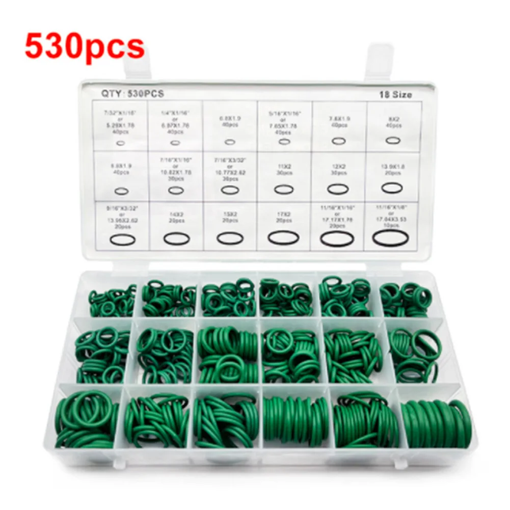 Rubber O-Ring Gasket High Quality 18 Sizes Sealing Ring Kit For Car A/C System R134a Air Conditioning Gasket Washer Set