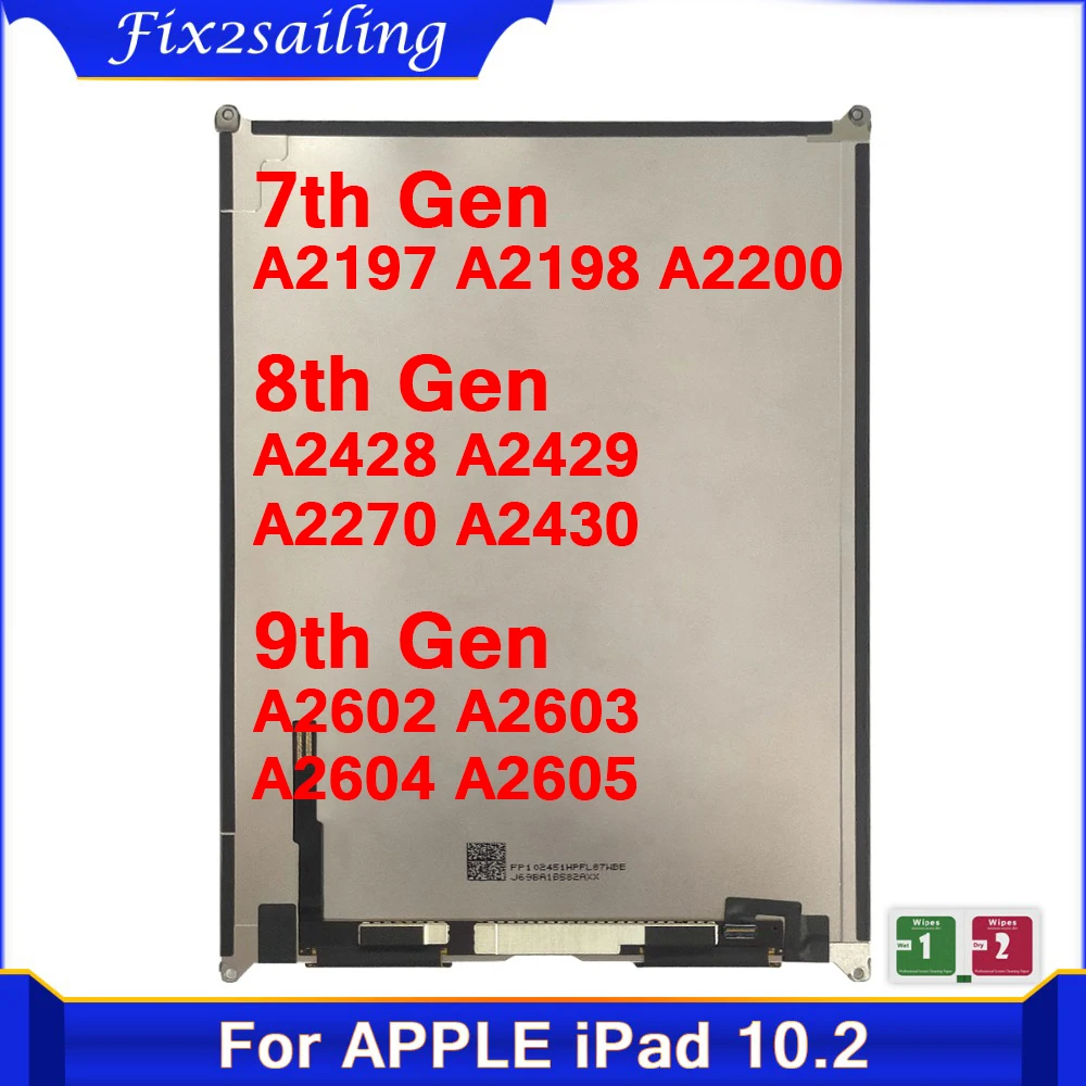 LCD Screen Display Panel For iPad 7 / 8 10.2 2019 7th Gen A2197 A2198 /8th 2020 A2270 Replacment internal screen