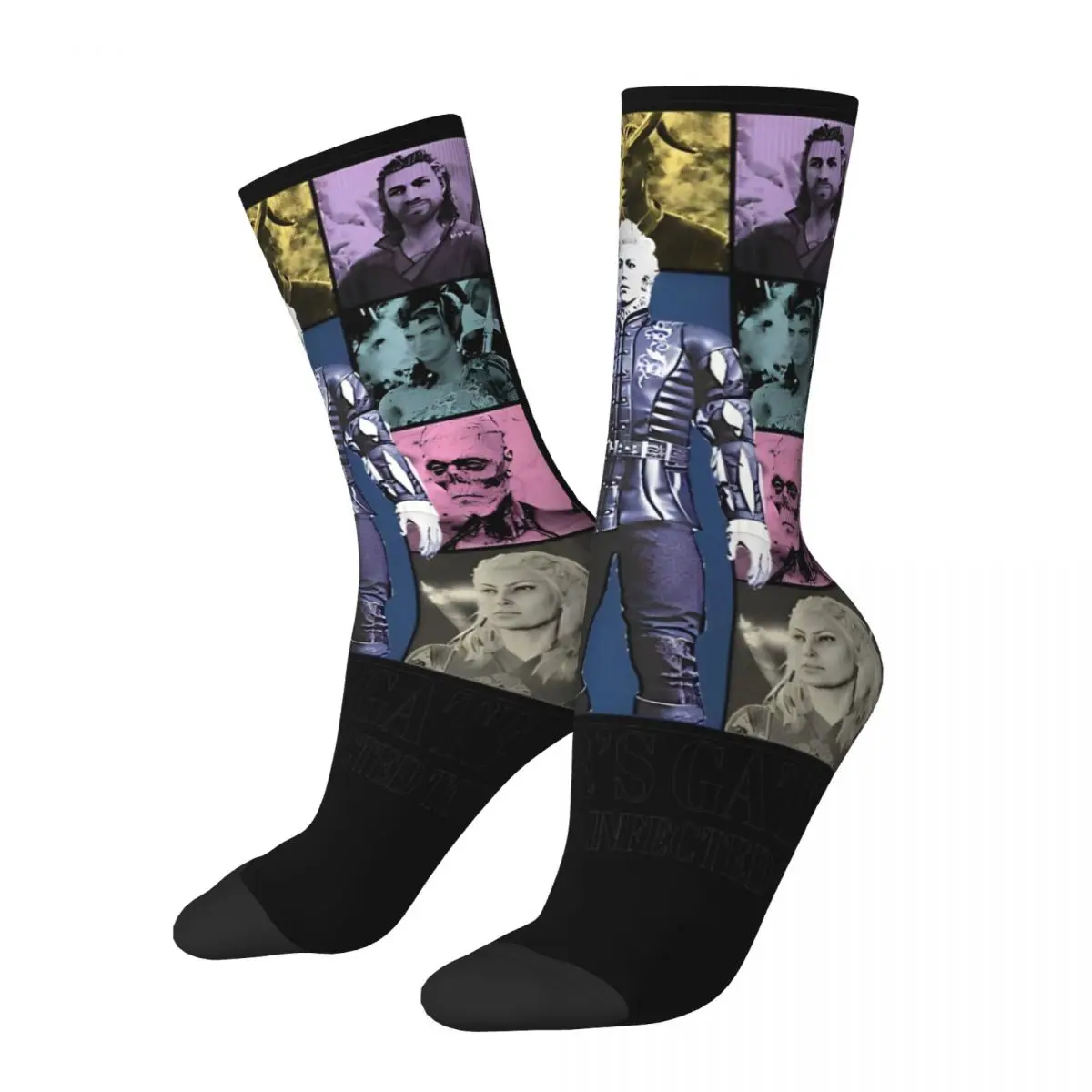 Baldurs Gate 3 Shadowheart Bootleg Stockings Graphic Novelty Socks Autumn Anti Bacterial Socks Men Cycling Quality Socks