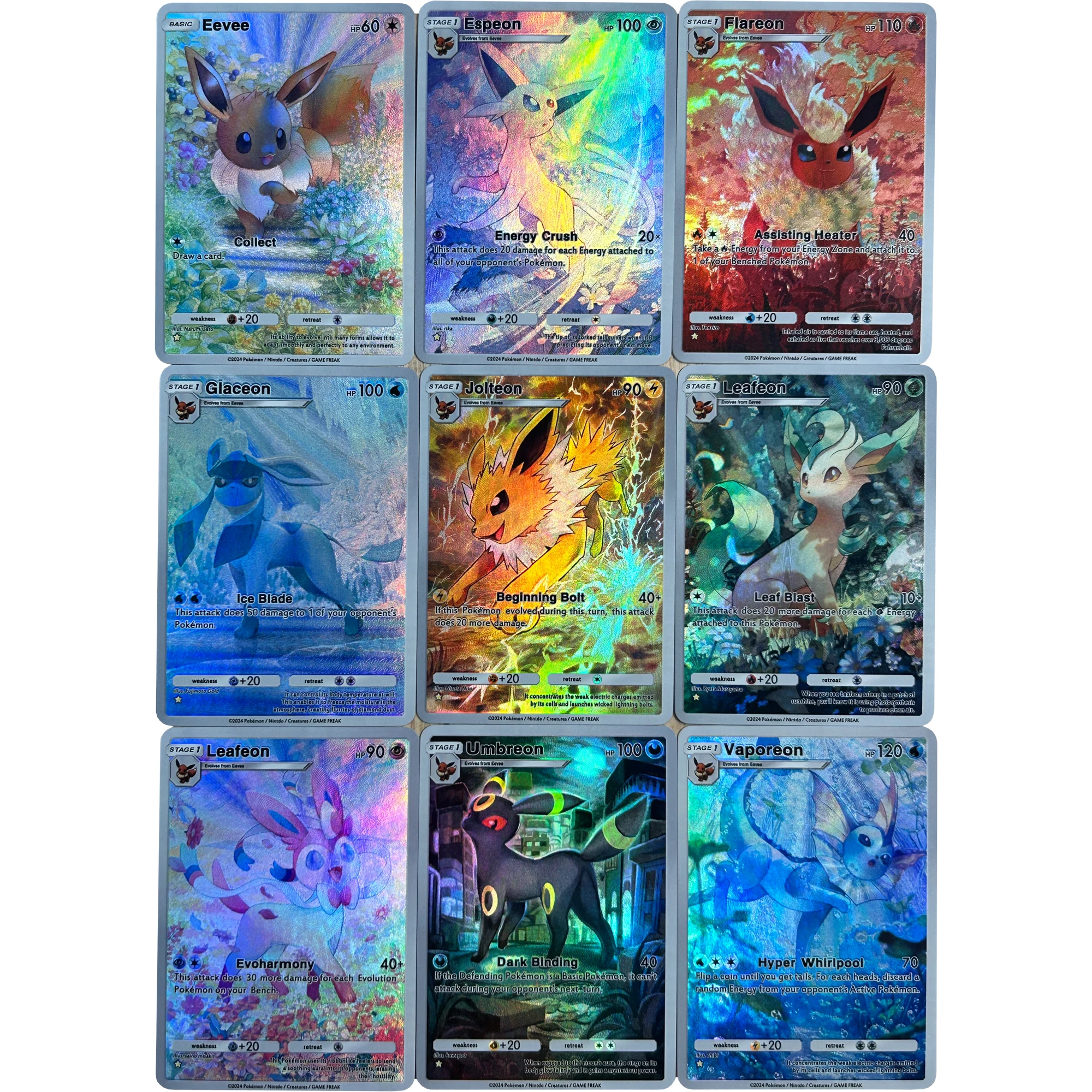 

9 шт./компл. Ptcg английский Eevee Umbreon Sylveon Espeon POCKET серии текстура флэш-карта классическая игра аниме коллекционные карты игрушки