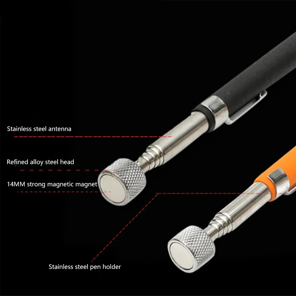 Mini Portatile Telescopico Magnetico Metallo Magnetico Penna Luce Torcia Magnetica Bastone Parte Pickup Capacità Strumento per Raccogliere Dado Bolt