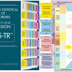 Index Tabs for DSM-5-TR, Color-Coded DSM-V-TR Index Tabs with Alignment Guide&Disorders Description Sheet&Blank Tabs.(100pcs）