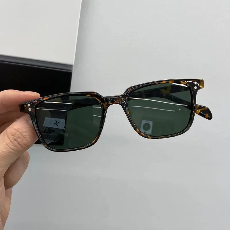 Leopard Dark Green Square Sunglasses Man Shades Male Sun Glasses Brand Designer Travel Vintage Oculos De Sol