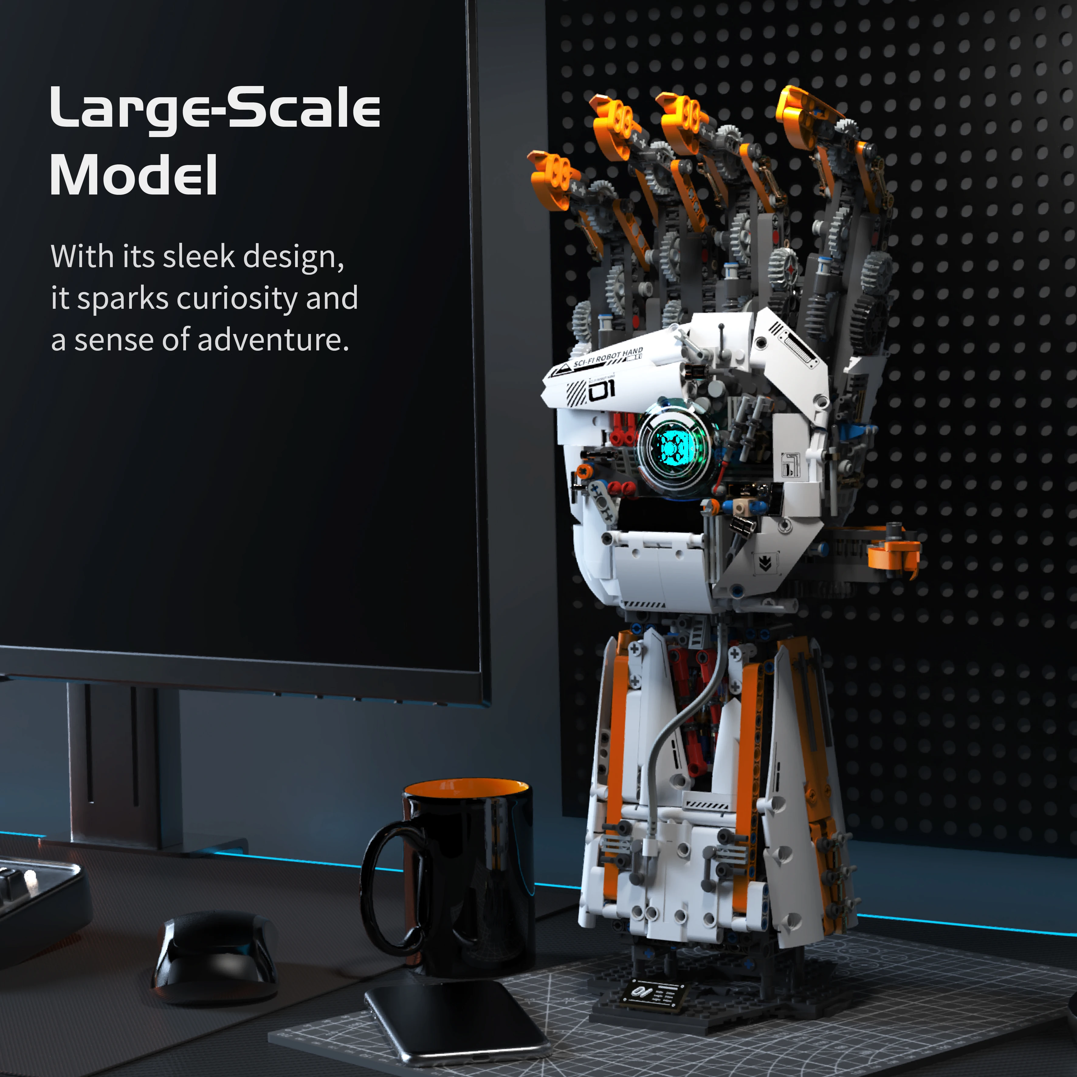 

Electric bionic robotic arm building blocks set model assembly toy home decoration educational toy birthday gift holiday gift