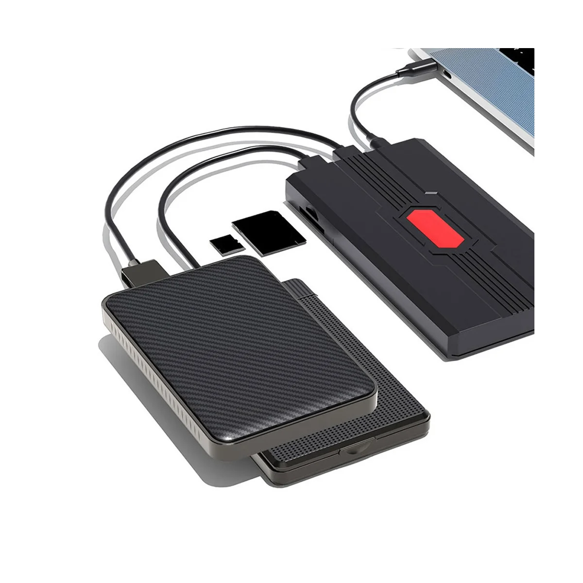 2.5Inch Hdd Ssd Harde Schijf Behuizing Multifunctionele Usb3.0 Type-C Voor Tf Sd Kaart Harde Schijf