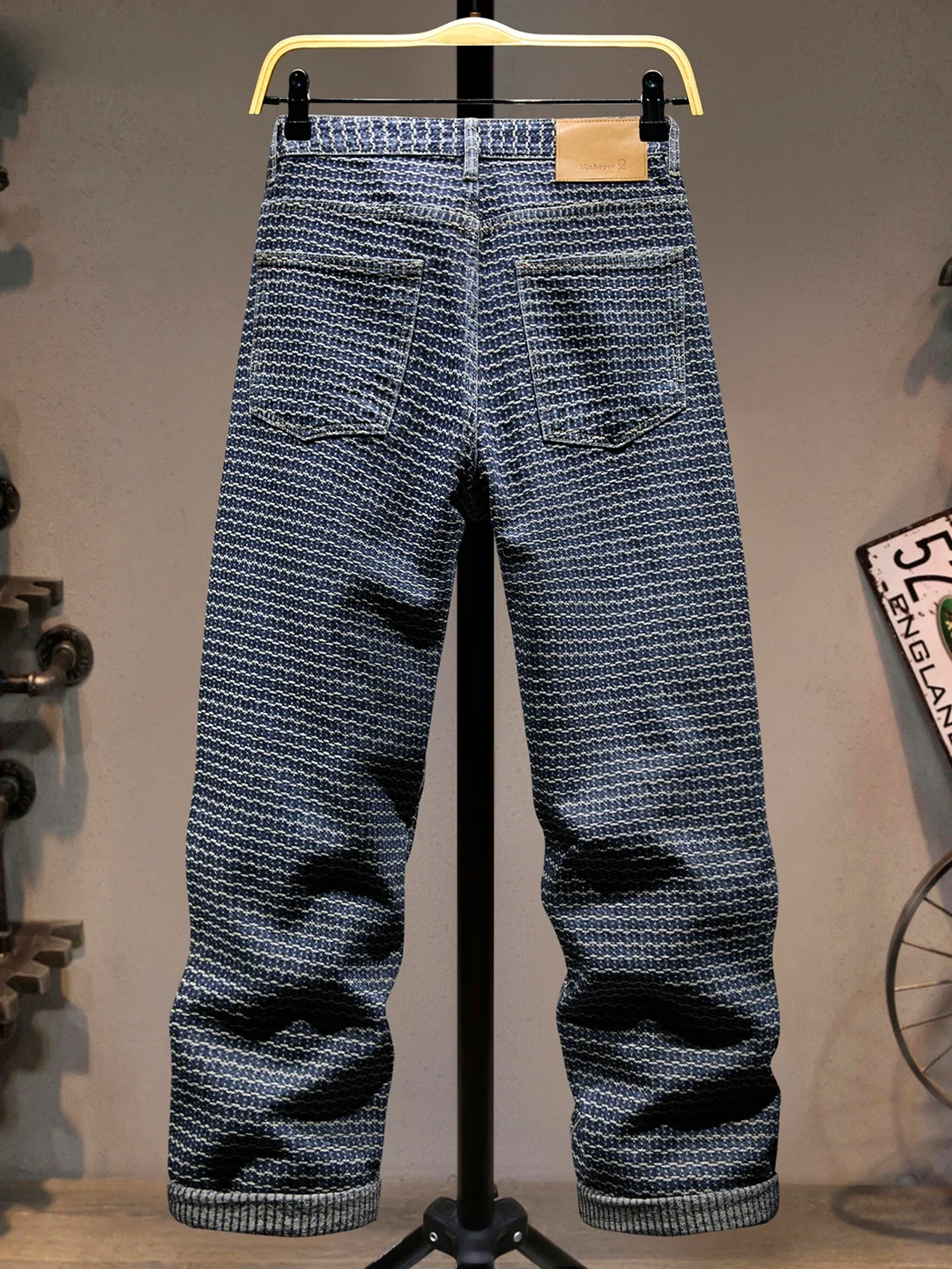 

Модные текстурированные джинсы с вышивкой, свободного прямого кроя, для мужчин и молодежи, повседневные, удобные, мягкие, на все сезоны