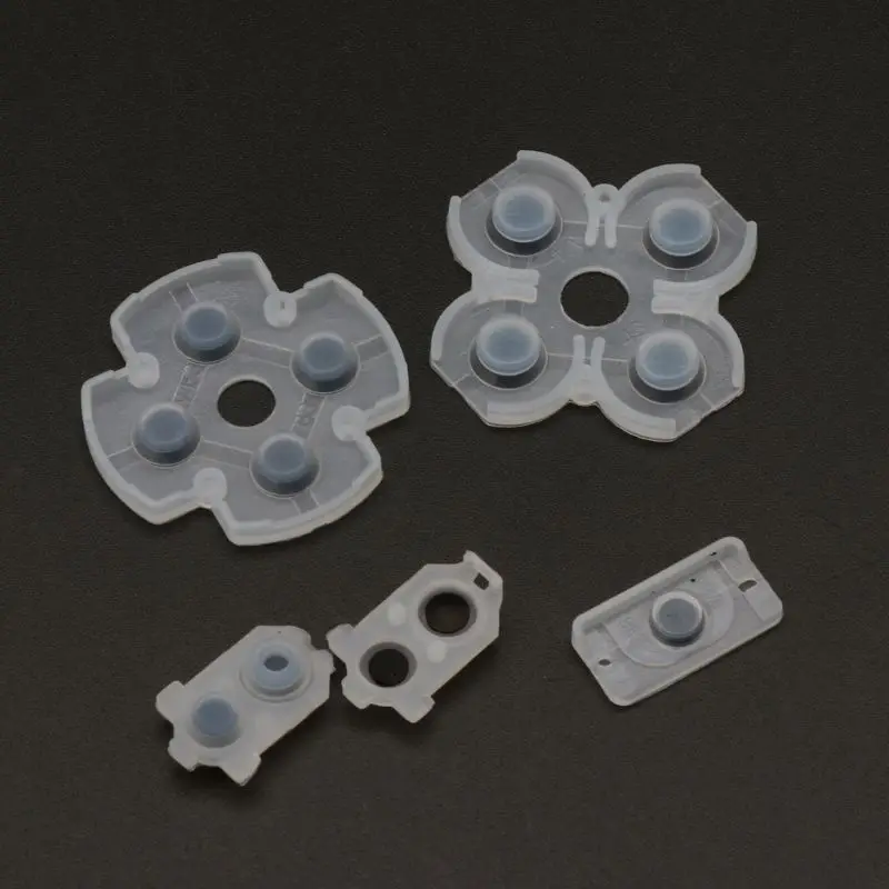 5 in 1 Silicone Conductive Rubber Pads Replacement Spare Parts for PS4 JDS 030 D Pad Buttons Repair