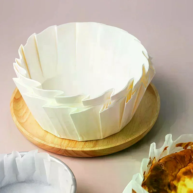 Cheesecake Oil Paper Tray Foldable Cake Mold Disposable Release Mousse Cake Paper Baking Oil Proof Edge Paper Basque